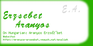 erzsebet aranyos business card